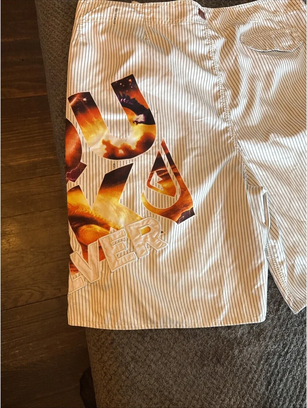 Y2K Vintage Quicksilver Board Shorts Cargo Camo Mens 40 Surfing Swim Embroidered